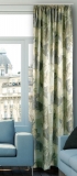 Gardine Vorhang Dekoschal *bis 350 cm lang*Kräuselband* Satin bedruckt,grün* MASSANFERTIGUNG*